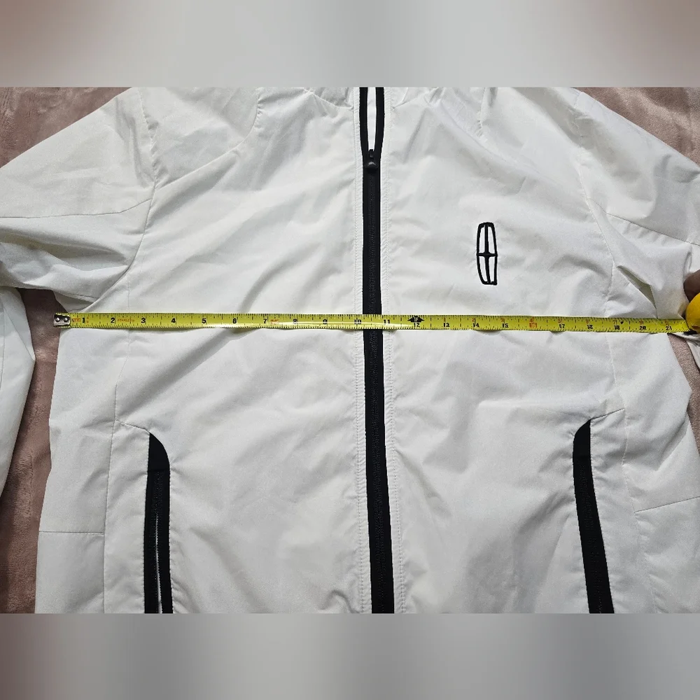 Lincoln Stormtech Jacket Mens White Full Zip Windbreaker Size Small